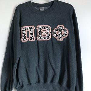 Pi Beta Phi Stitched Letters Crew Neck